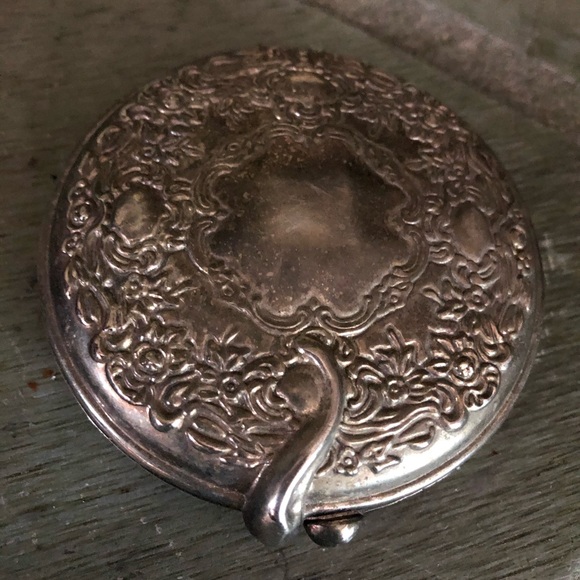 Vintage Silver Plated Compact Pocket Mirror - Picture 3 of 6